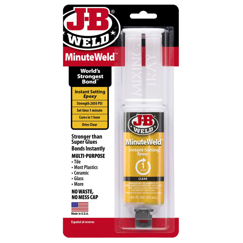 JB Weld MinuteWeld Epoxy Adhesive Syringe Mixer 25ml