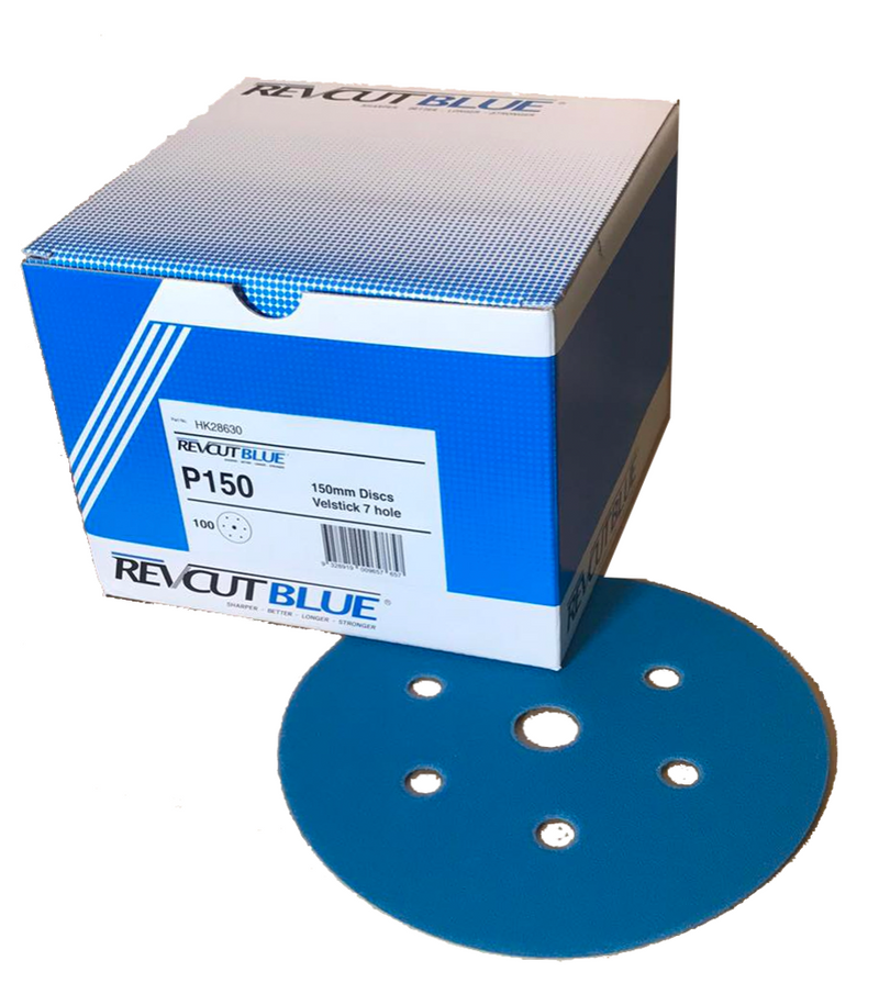 Sanding Discs 150mm Revcut Blue Box 100