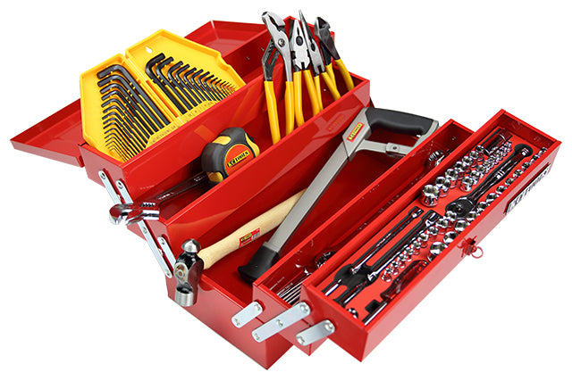115 Piece AF & Metric Tool Kit, 5 Tray Canterlever Tool Box