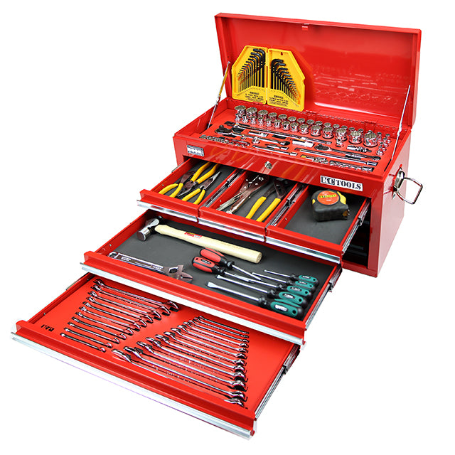 158Piece AF & M Tool Kit, Tool Box, 6 Drawer With Bbs (Red)
