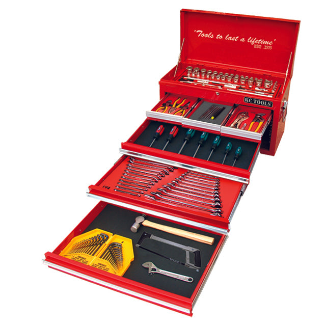 218 Piece AF & Metric Tool Box, 6 Drawer With Bbs (Red)