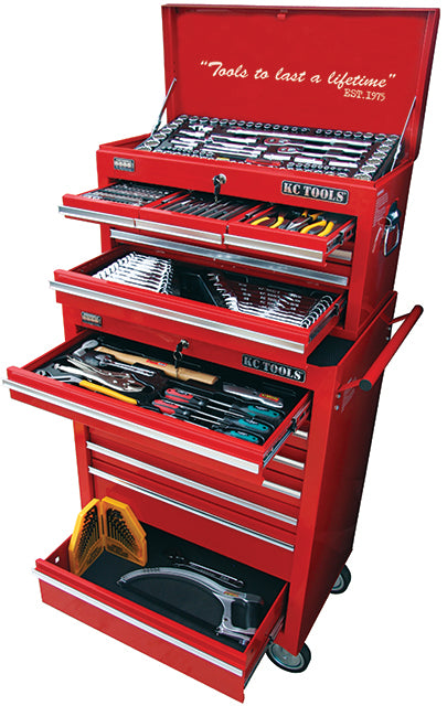 220Piece AF & M Tool Kit, 6 Drw Tool Box, 7 Drw Roll Cabinet