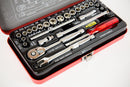1/4" Drive Socket Set, Combination, Metric & AF, 26Piece
