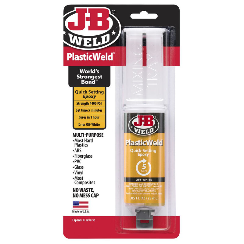 JB Weld PlasticWeld Epoxy Adhesive Syringe Mixer 25ml