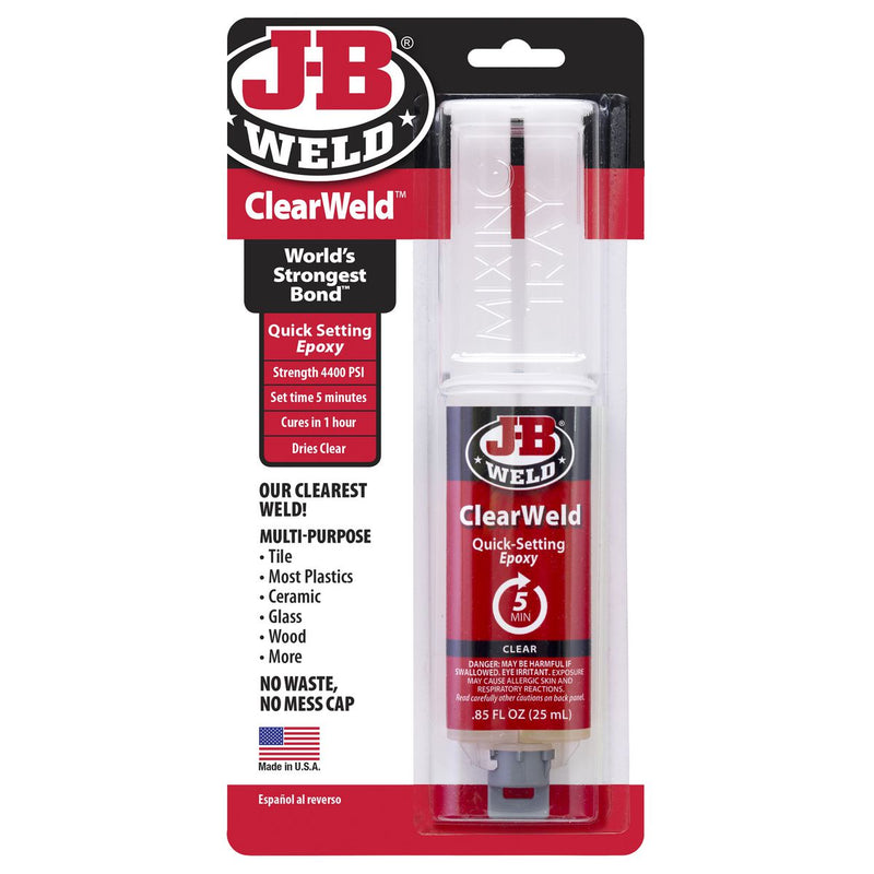 JB Weld ClearWeld Epoxy Adhesive Syringe Mixer 25ml