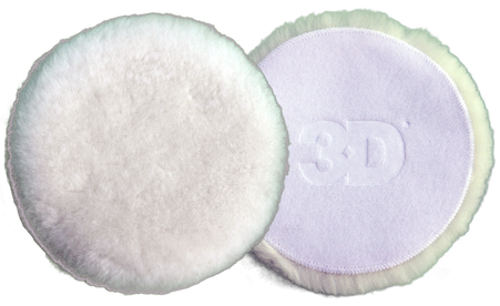 3D White Wool Pad 3". Packet of 2