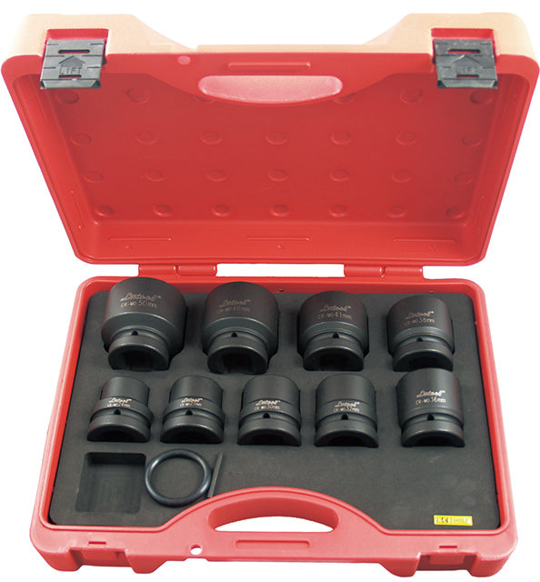 9 Piece Metric x 1-Inch Drive Standard Impact Socket Set