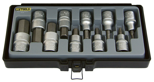 1/2" Drive Socket Set, In-Hex, Metric 10 Piece