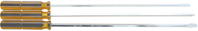 3 Piece Screwdriver Set, 2 Blade, 1 No.2 Phillips, 450mm Long