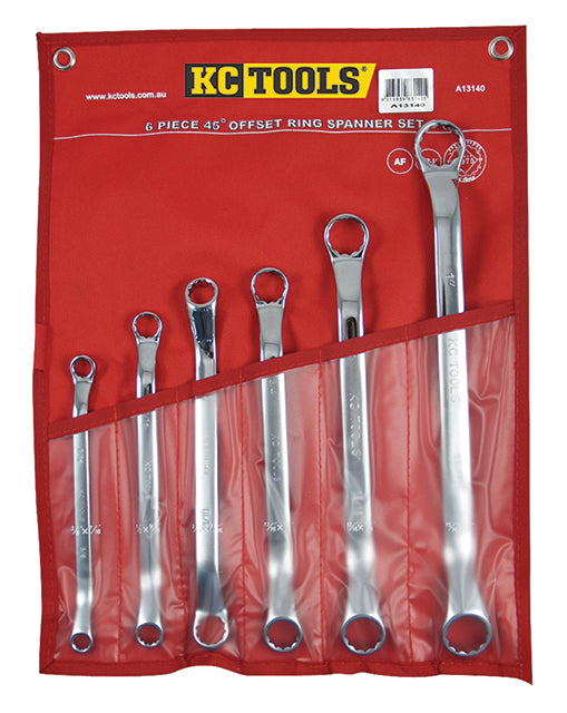 6 Piece Spanner Set, Ring, 3/8" - 1" AF