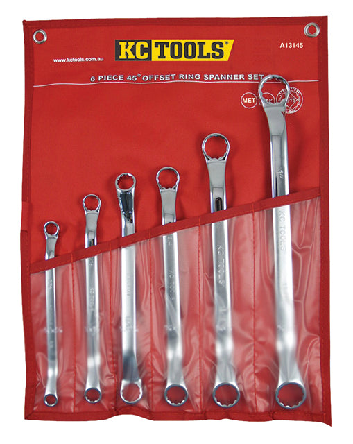 6 Piece Spanner Set, Ring, 8mm - 19mm