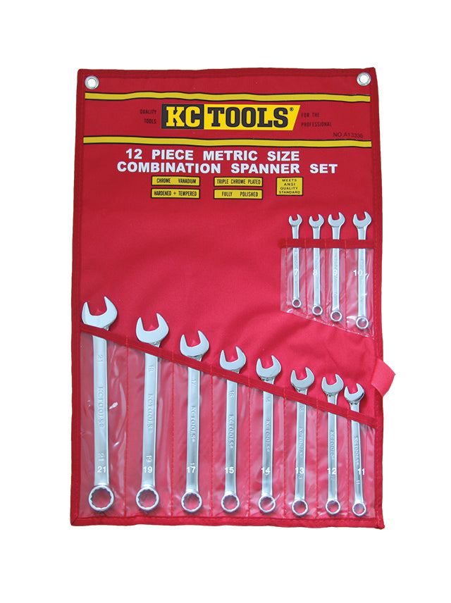 12 Piece Spanner Set, Combination, 7mm - 21mm