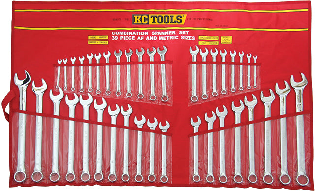 39 Piece Spanner Set, Combination, 1/4" - 1-1/4" & 7mm - 32mm