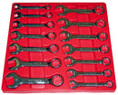 14 Piece Spanner Set, Combination, Extra Short, AF & Metric