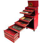 338 Piece AF & Metric Tool Kit, 6 Drawer Top Box with 7 Drawer Roll Cabinet