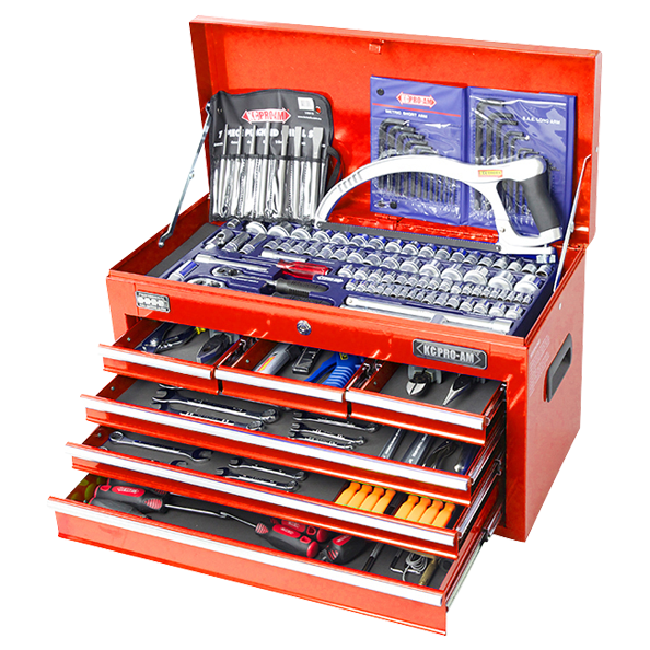 196Piece AF & Metric Tool Kit, Tool Box, 6 Drawer