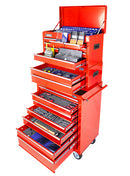 244 Piece AF & Metric Tool Kit, 9 Drawer Tool Box & 7 Drawer Roll Cabinet