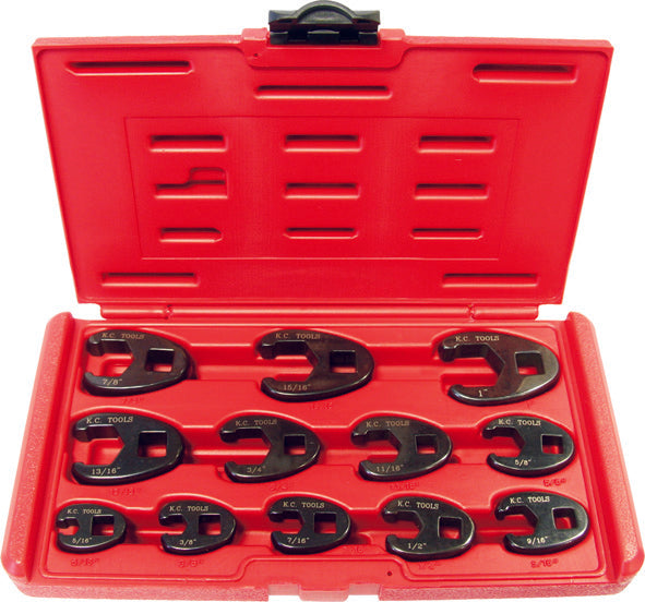 12 Piece AF x 3/8-Inch Drive Impact Crows Foot Spanner Set