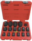 16 Piece AF x 1/2-Inch Drive Standard Impact Socket Set