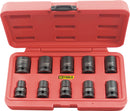 10 Piece Metric x 1/2-Inch Drive Standard Impact Socket Set